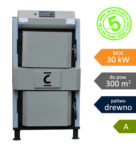 Kocioł zgazowujący drewno SIGMA 30kW, 5 klasy.