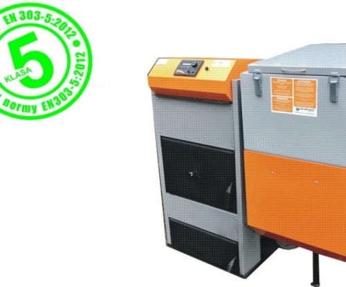 Kocioł na ekogroszek Ecowarmer 25 kW z podajnikiem. 5 klasa normy EN 303-5:2012.