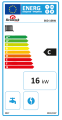 Etykieta energetyczna kotła SKD 5 16 kW, klasa energetyczna C.