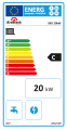 Etykieta energetyczna kotła SKD 5 20 kW, klasa energetyczna C.