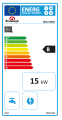 Etykieta energetyczna kotła SKG 5 15 kW, klasa energetyczna B.