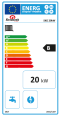 Etykieta energetyczna kotła SKG 5 20 kW, klasa energetyczna B.