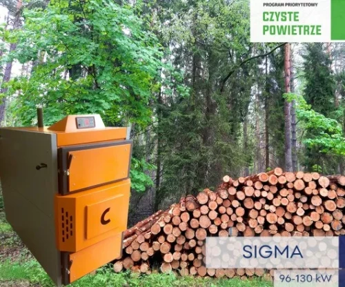 Kocioł zgazowujący drewno SIGMA 96kW 5 klasy.