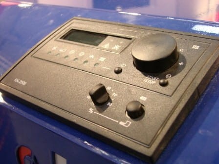 Sterownik RK 2006 LPG do kotła Futura, Biowarmer, Ecowarmer Cichewicz. Panel sterowania z wyświetlaczem i pokrętłami.