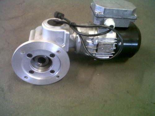 Motoreduktor ślimakowy ZSG 40-63. Widok przekładni z silnikiem.