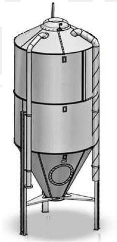 Silos lejowy zewnętrzny na pellet 26.5 m3. Schemat techniczny.